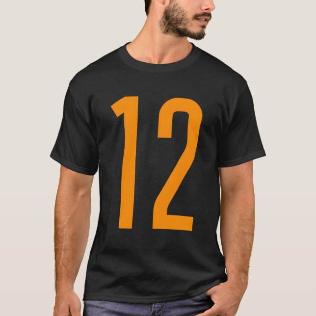 All Sportfantast Favorite-Orange nummer #12 Jersey T Shirt (Framsida)