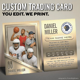 All Sports anpassad trading card, guld kromstål
