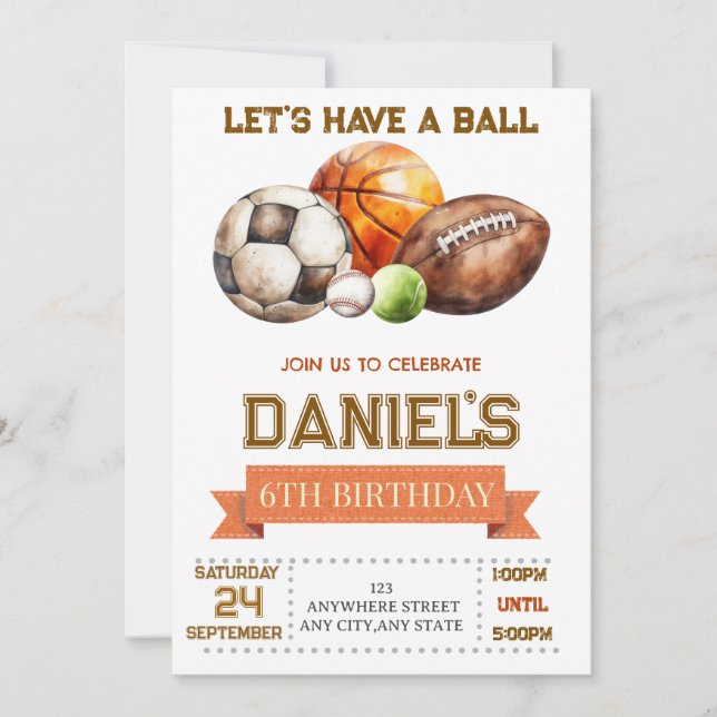 All Sports Let's Have a Ball Boy Birthday (Framsida)