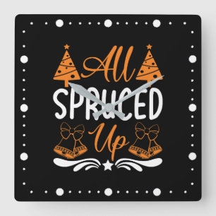 All Spruated - juldesign Fyrkantig Klocka