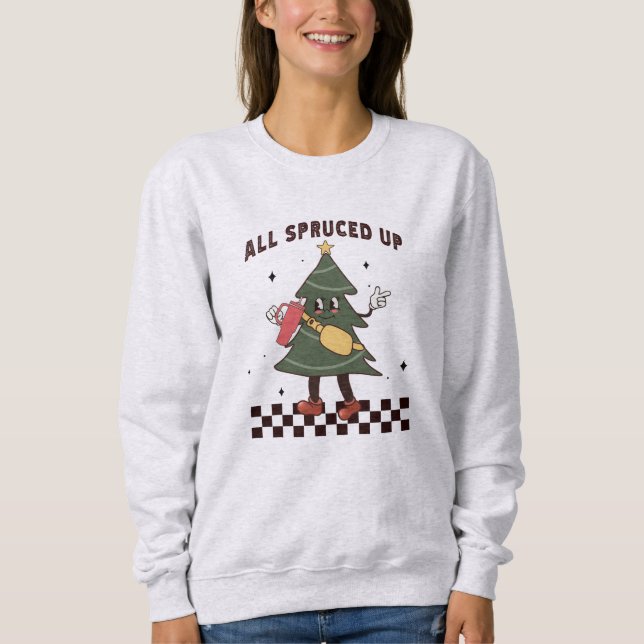 All Spruated Up - Tumbler Inspired Bougie-jul T Shirt (Framsida)