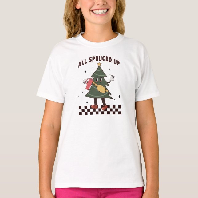 All Spruated Up - Tumbler Inspired Bougie-jul T Shirt (Framsida)