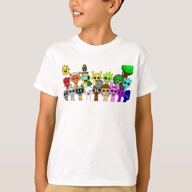 All Sprunki Fun Simon Oren Funbot Pinki Wenda  T Shirt (Framsida)