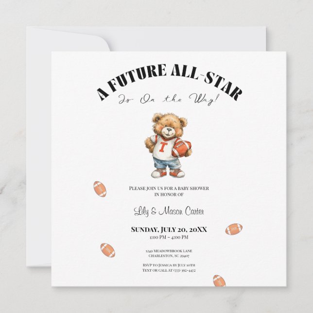 All-Star Baby Shower Invite | Future All-Star Inbjudningar (Framsida)