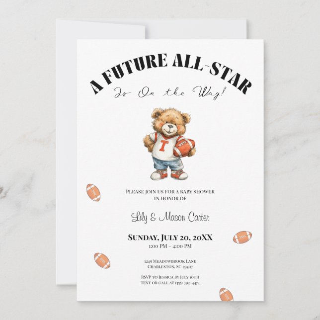 All-Star Baby Shower Invite | Future All-Star Julkort (Framsida)