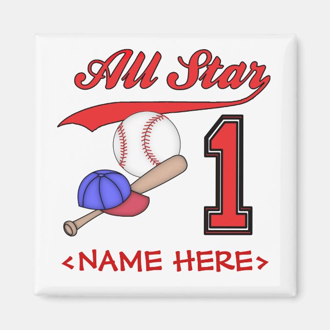 All Star Baseball 1:a födelsedag Magnet (Framsidan)