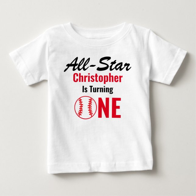 All Star Baseball 1:a födelsedag T Shirt (Framsida)