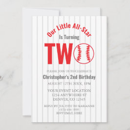 All-Star Baseball 2-årsfest Inbjudningar