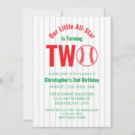 All-Star Baseball 2-årsfirande Inbjudningar