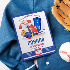 All Star Baseball Budget Birthday-inbjudan