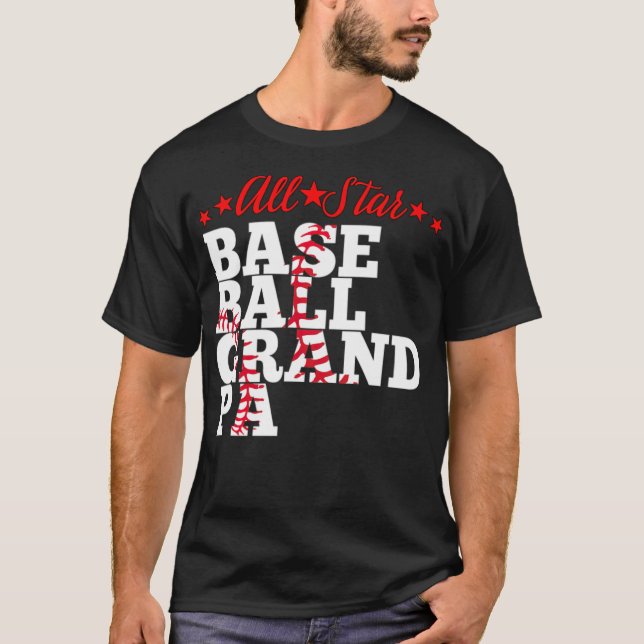 All Star Baseball Grandpa Baseball amrican T Shirt (Framsida)
