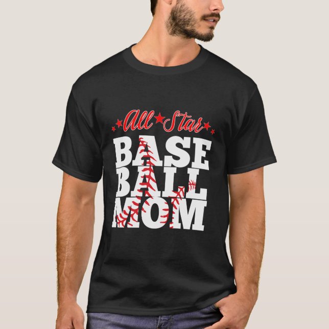 All Star Baseball Mamma T Shirt (Framsida)