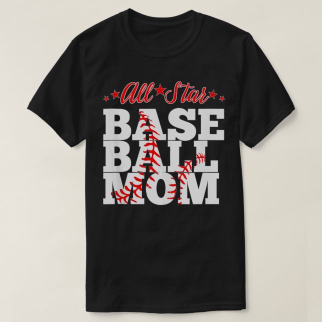 All Star Baseball Mamma T Shirt (Design framsida)