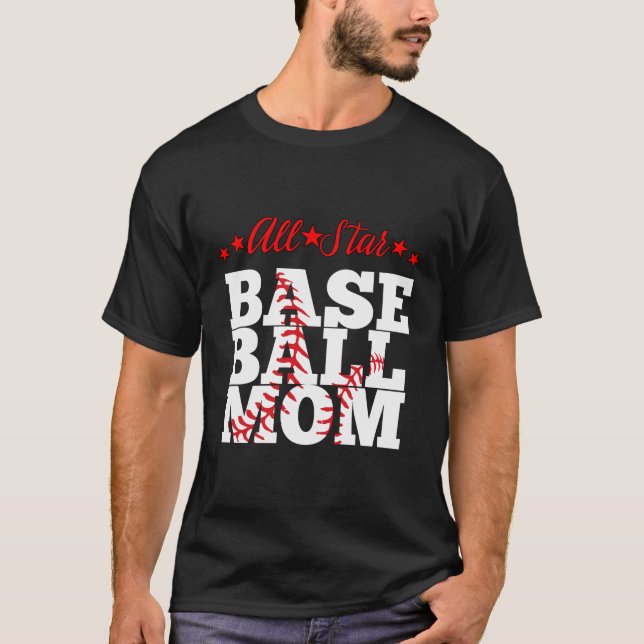 All Star Baseball Mamma T Shirt (Framsida)