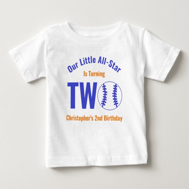 All-Star Baseboll 2-årsdag T Shirt (Framsida)