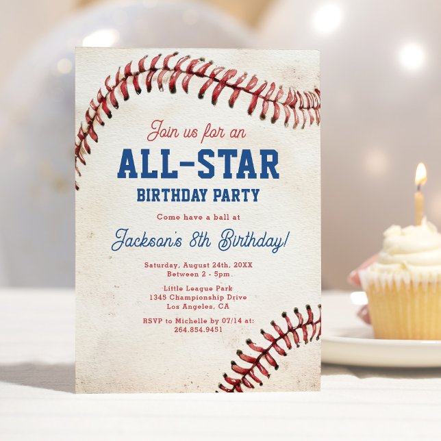All-Star Baseboll Födelsedagsinbjudan Inbjudningar (Skapare uppladdad)