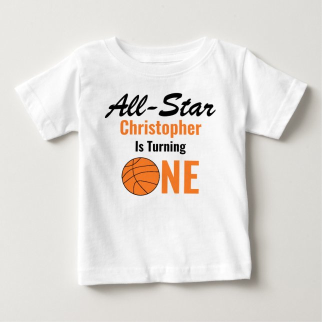 All Star Basketball 1:a födelsedag T Shirt (Framsida)