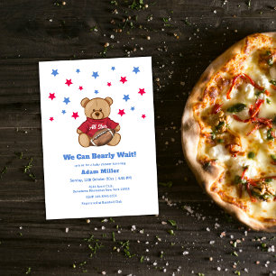 All Star Bearly Wait Fotboll Baby Shower Inbjudningar