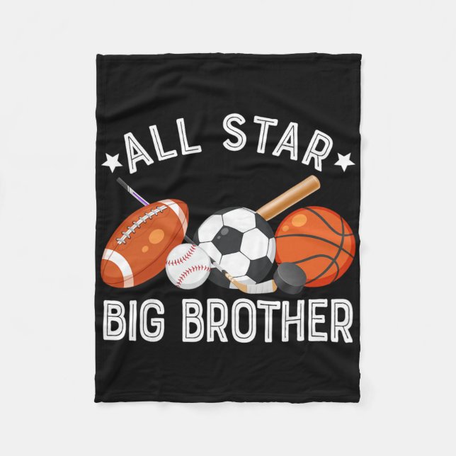 All Star Big Brother Of The Birthday Sketll Soccer Fleecefilt (Framsidan)