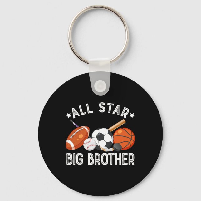 All Star Big Brother Of The Birthday Sketll Soccer Nyckelring (Framsida)