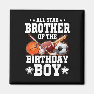 All Star Bror Till Födelsedags Pojken Sketll Fotbo Magnet