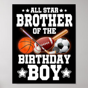 All Star Bror Till Födelsedags Pojken Sketll Fotbo Poster