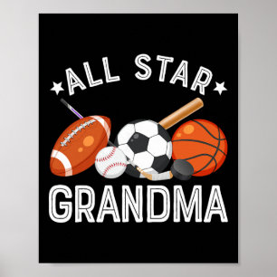 All Star Farmor till Födelsedags Pojken Sketll Fot Poster