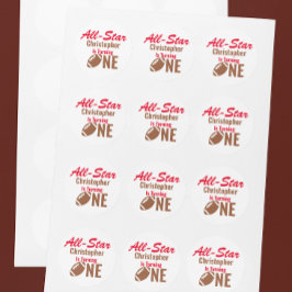 All Star Football 1:a födelsedag Runt Klistermärke