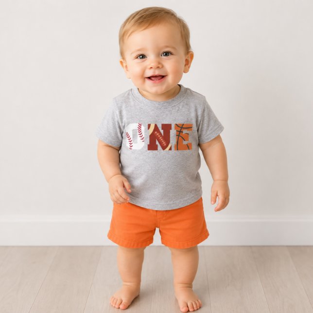 All-Star Första Födelsedagsklänning T Shirt (Sports First Birthday Shirt)
