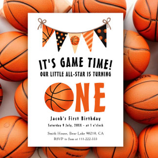 All-star fyller ett Basket födelsedagsfest Inbjudningar