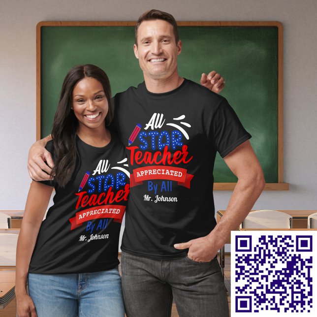 All Star-lärare uppskattad av Namn Unisex T Shirt (All Star Teacher Appreciated By All Name Unisex T-Shirt)