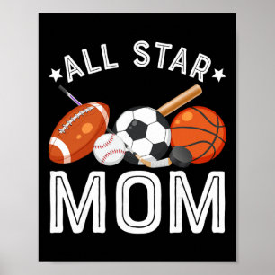 All Star Mamma till Födelsedags Pojken Sketll Fotb Poster