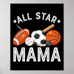 All Star Mamma Till Födelsedags Pojken Sketll Fotb Poster