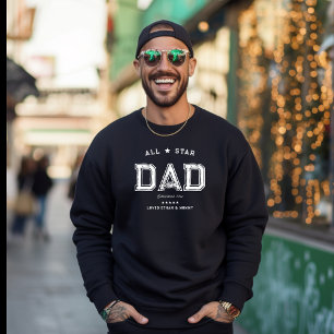 All Star Pappa   Sötskjorta lycklig Fars dag Lång Ärmad Tröja