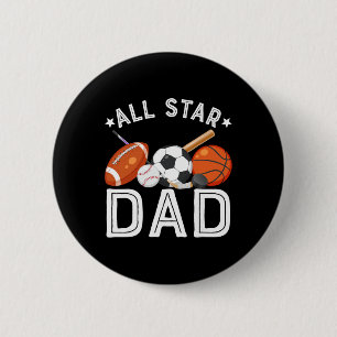 All Star Pappa Till Födelsedags Pojken Sketll Fotb Knapp