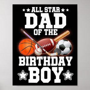 All Star Pappa till Födelsedags Pojken Sketll Fotb Poster