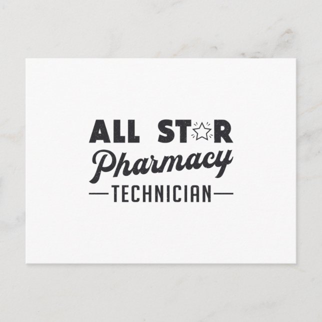 All Star Pharmacy Technician Medicine Vykort (Framsida)