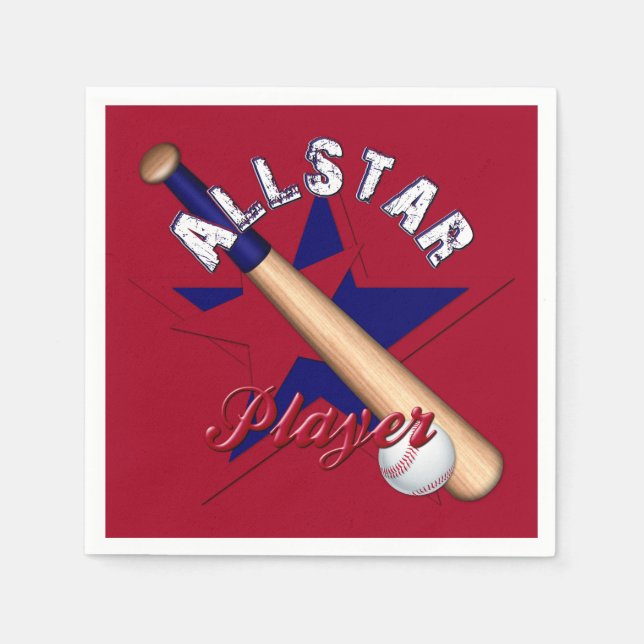 All-Star Player, Boll Players-Red Papper Napkins Pappersservett (Framsidan)