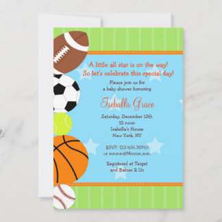 All Star Sport Baby Shower-inbjudan Inbjudningar