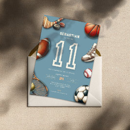 All Star Sports 11th Birthday Invitation for Boys Inbjudningar