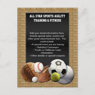 All Star Sports Bollar med brickvägg Vykort