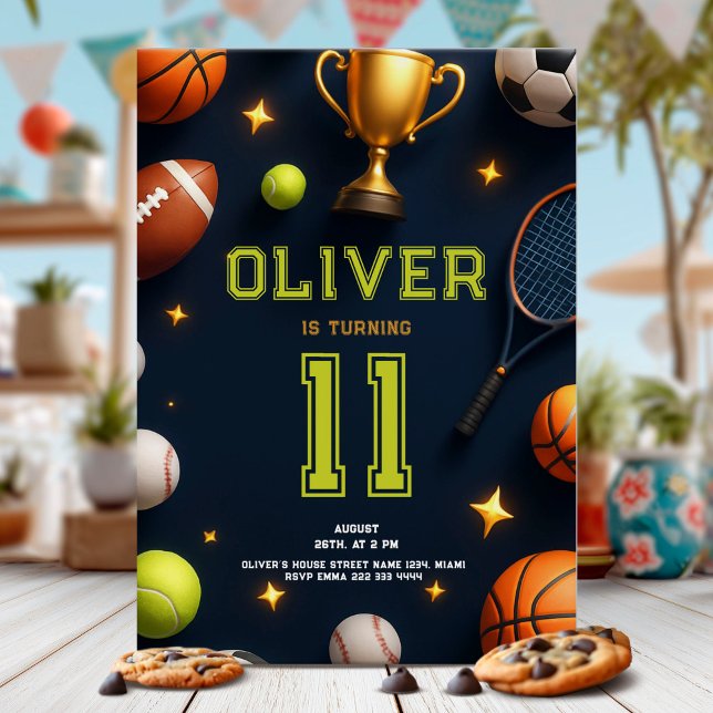 All Star Sports Födelsedagsfest Inbjudningar (Skapare uppladdad)