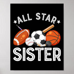 All Star syster till födelsedags pojken Sketll fot Poster