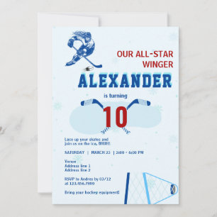 All Star Winger-Födelsedagsfest för alla ålders is Inbjudningar