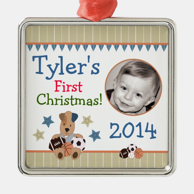 All-Stjärna valpbaby första prydnad för jul Julgransprydnad Metall (Framsidan)