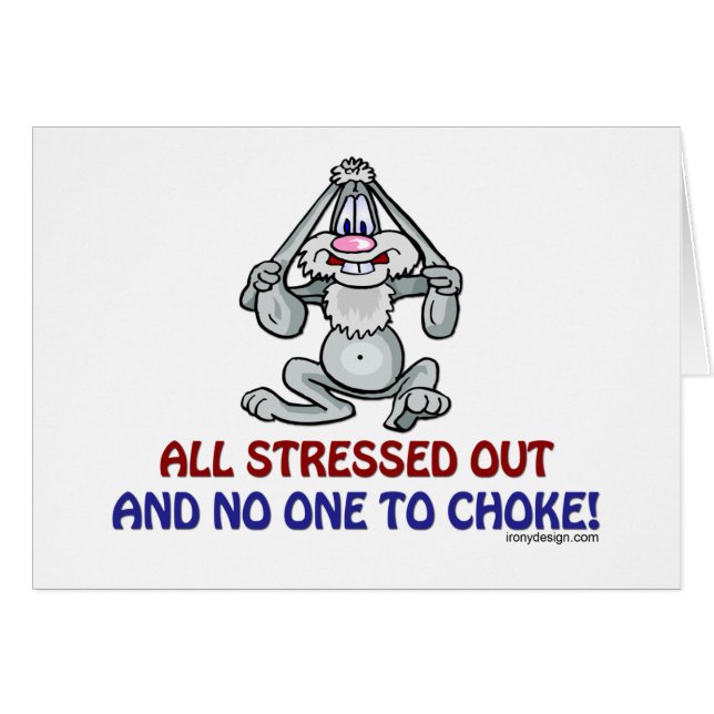 All stressad ut kanin hälsningskort (Framsidan Horizontal)