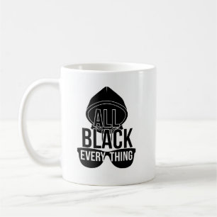All svart allt Mugg - minimalistisk, nyanserad des