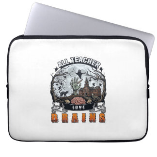All Teacher Love Brains Halloween Zombie Hand Skrä Laptop Fodral