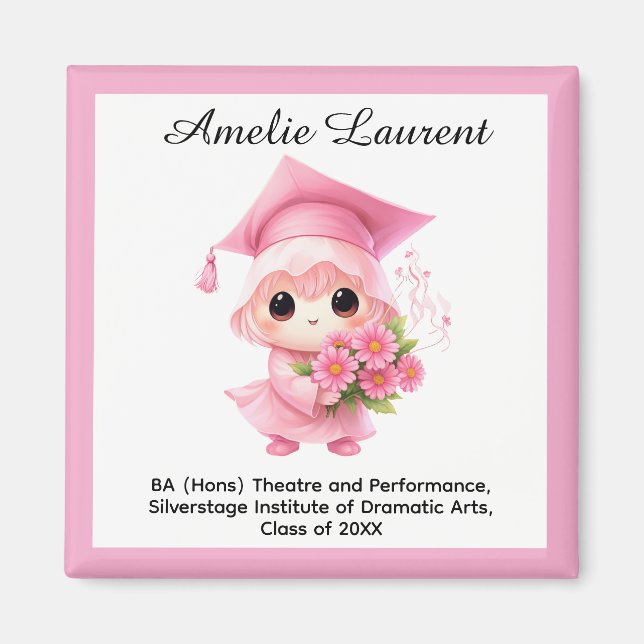 🎓 All text anpassad Chibi Bloom Examen Magnet (Framsidan)