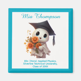 🎓 All text anpassningsbar Chibi Blå Examen Magnet